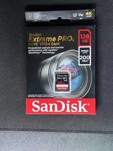 SanDisk Extreme PRO 128GB UHS-I U3 SDXC 200MB/s 4K Memory Card SDSDXXD-128G - Picture 1 of 2