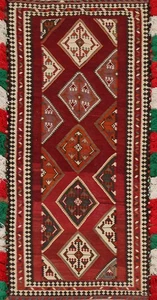 Tappeto runner reversibile kilim tinto vegetale 4x10 tappeto tribale tradizionale vintage - Foto 1 di 15