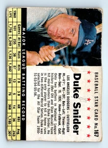 1961 Post Cereal (F278-33) #167 Duke Snider - Picture 1 of 2