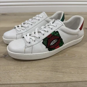 Gucci Sneaker ACE Bead & Sequin 9,5 G Lips Logo Sneaker Weiß - Bild 1 von 10