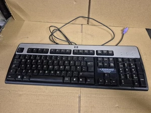 HP PS/2 Kb-0316 Wired Keyboard 104 Keys 434820-032 U.K- USED - Black Silver - Picture 1 of 7
