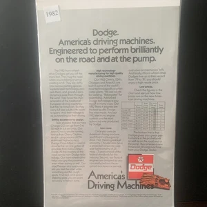 Vintage 1982 Dodge America's Driving Machines Ad Advertisement - Picture 1 of 2