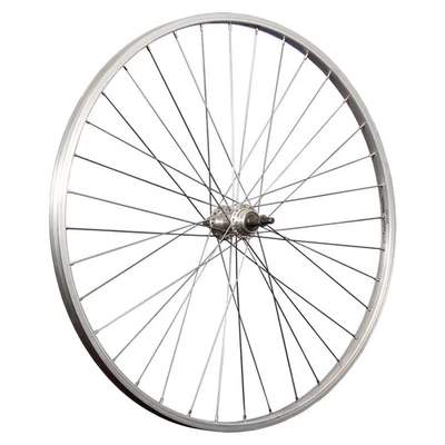 Laufrad 28 Zoll Hinterrad Fahrrad Felge Edelstahl Speichen Schraubkranz silber - Bild 1 von 4