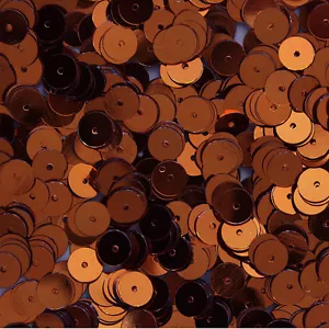 8mm Flat SEQUIN PAILLETTES ~ BRONZE Metallic Premium ~ Round Disc ~ Made in USA. - Picture 1 of 2