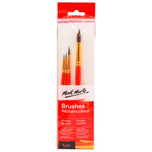 4pc Watercolor Brush Mont Marte Signature Art Paint Brushes - Picture 1 of 2
