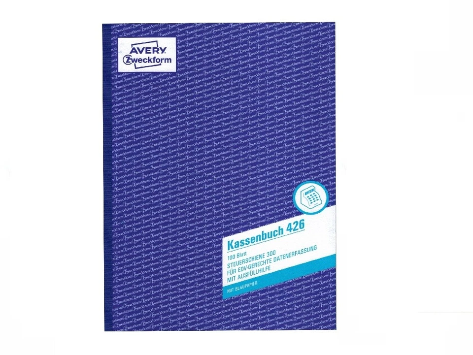 1x Zweckform Kassenbuch 426 A4 je Buch 100 Blatt AVERY mit Steuerschiene 300  - Bild 1 von 1