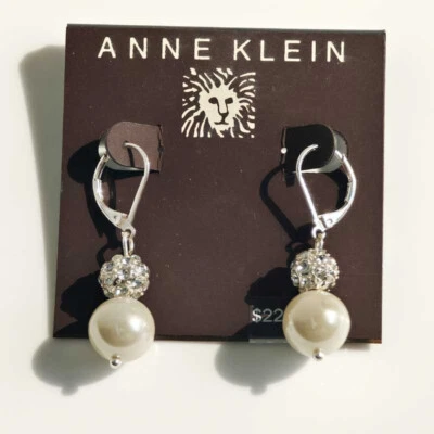 New Anne Klein Pearl Beads Drop Earrings Chic Women Comfortable Everyday Jewelry - Image 1 of 4