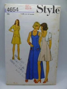 Vintage 70er STIL 4654 MISSES KURZES KLEID + BOLERO - 34" BRUSTUMFANG GRÖSSE 12 SCHNITTMUSTER - Bild 1 von 2