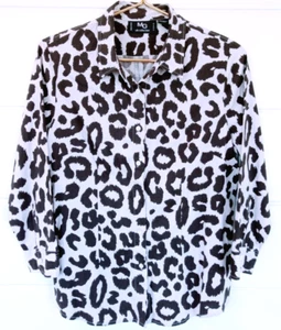 Blusa donna manica lunga MG Silk Collection stampa mucca 100% seta L nero/bianco - Foto 1 di 3