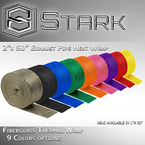 Motorcycle Header Exhaust Heat Wrap Fiberglass Manifold Roll w/ Steel Ties (A) - Picture 1 of 1