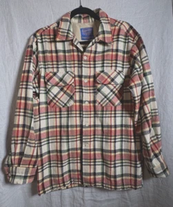 Camisa de Tablero de Lana a Cuadros M Pendleton Años 60 De Colección Cuello Lazo RARA Roja Negra - Imagen 1 de 17