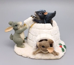 Ratones y mofeta Fitz and Floyd CHARMING TAILS "Team Igloo" con caja - Imagen 1 de 9