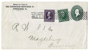 pre-ALCOA Co. Pittsburgh to Magdeburg, Germany 1896 Cover, Barry Machine Cancels - Picture 1 of 2