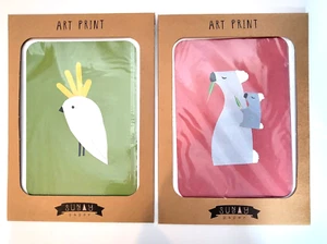 2 Sunday Paper Art Prints Koala & Cockatoo 11 3/4" X 8 1/4" - Picture 1 of 6