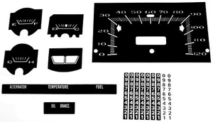 Premium Dash Decal 68-69 Plymouth Valiant FULL KIT 120MPH BLACK - Picture 1 of 1