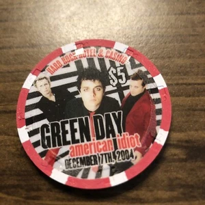 5 $ Hard Rock Green Day 8 Las Vegas Nevada Casino Chip - Bild 1 von 2
