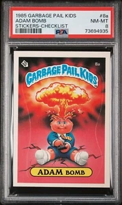 1985 OS1 Garbage Pail Kids Series 1 ADAM BOMB 8a CHECKLIST Matte Card PSA 8 NM - Picture 1 of 2