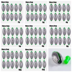 2g-60g Weights Line Sinkers Fishing Lead fall Sinker Hook Connector Olive Shaped - Picture 1 of 40