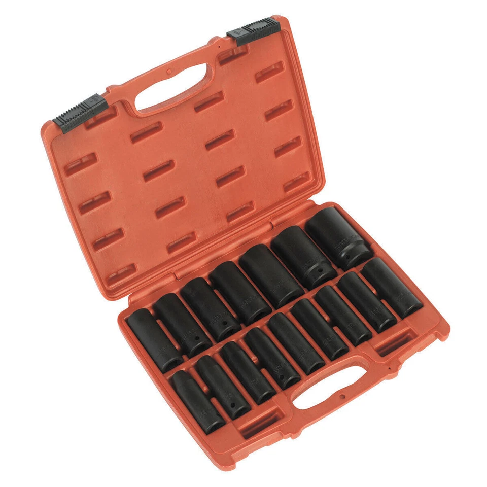 Sealey AK5816M 16 Piece 1/2" Square Drive Deep Metric Impact Socket Set 10-32mm - Image 1 of 1