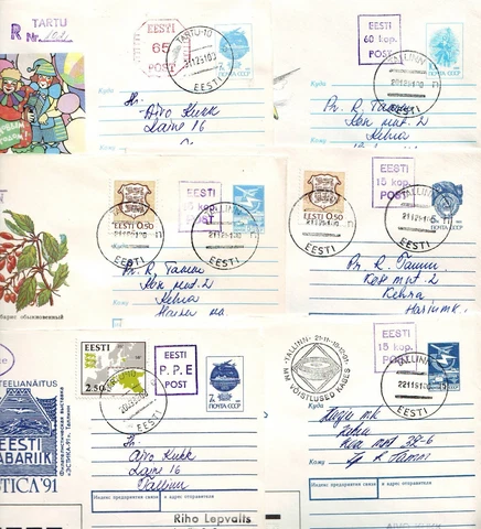 Estonia Estland 1991/1992 Provisional Estonian cancellation+Soviet covers Part 5 Cover
