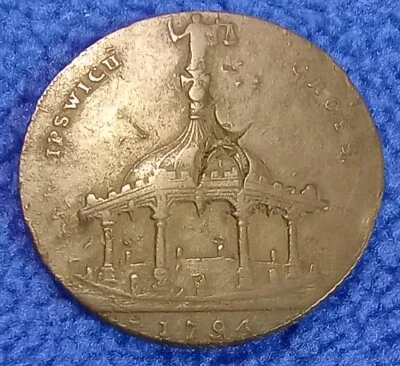 1794 G.B. Suffolk Ipswich Cross 1/2 Penny Conder Drapery Warehouse Token Rare - Image 1 of 4