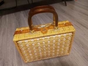 StyleCraft Miami vintage 1950's 1960's Lucite wicker Handbag - Picture 1 of 14