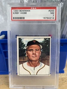 1950 BOWMAN GRADED CARD - KIRBY HIGBE - #200 - PSA 7 - Picture 1 of 3