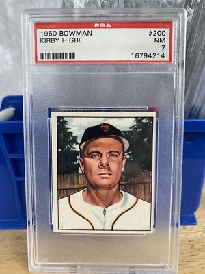 1950 BOWMAN GRADED CARD - KIRBY HIGBE - #200 - PSA 7 - Image 1 of 3