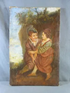 Dutch School 19th century, Oil on canvas Gallant scene in the style of the 17th - Picture 1 of 10