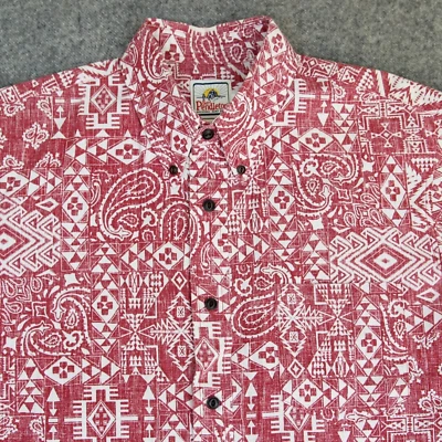 Camisa Hawaiana Reyn Spooner Surf Pendleton M Roja Estampado Reverso Geométrico Aloha Foto 1 de 4