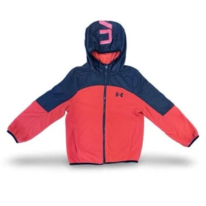 Under Armour Youth ColdGear Hooded Fleece Jacket - Red & Black - Size Small - Picture 1 of 3