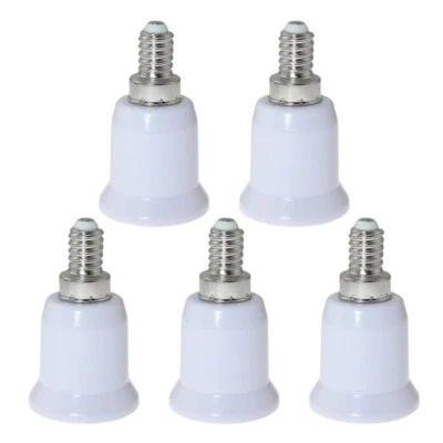 E14 to E27 Lamp Bulb Holder Adapter Light Screw Base Bulb Socket Converter 5Pcs - Image 1 of 4