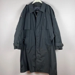 Vintage Moores Men Trench Coat removable detachable lining Size 44 REG Gray - Picture 1 of 12