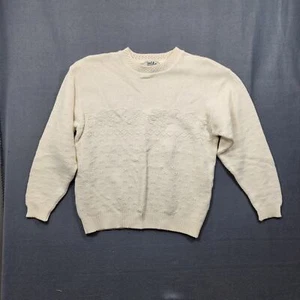 Vtg Mens Sweater Medium Northern Reflections Parkhurst Monochrome White Canada - Picture 1 of 16