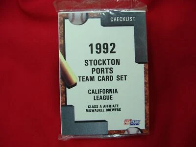 1992 STOCKTON PORTS FLEER PROCARDS MINOR LEAGUE BB TEAM SET MILWAUKEE BREWERS - Image 1 of 4