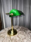 Vintage Brass Bankers Piano Desk Lamp Green Shade  14" Tall