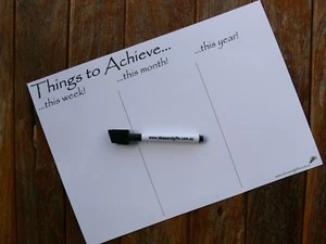 A4 Goal Chart Fridge Magnet Whiteboard Weekly Monthly Yearly Student Planner pen - Picture 1 of 6