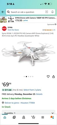 Syma X5SW FPV Real-Time Drone - Image 1 of 4