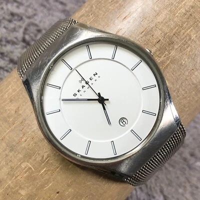 Reloj Skagen Hombre 956XLTTW Moda Titanio Plata Banda Milanesa Cuarzo 36mm 8" Foto 1 de 4