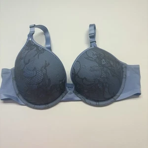 Spanx SF0815 Pillow Cup Lace Push-Up Plunge Bra Size 38C Blue NEW - Picture 1 of 7