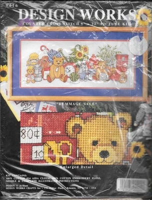 Kit de punto de cruz Design Works #9416 "Rummage Sale" 9x22 - Nuevo en paquete Foto 1 de 3