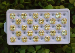 Certified 10x10mm Pair Cambodian Yellow Zircon Cushion Cut VVS Clean Gems - Picture 1 of 9