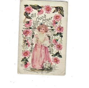 ANTIGUA TARJETA POSTAL VICTORIANA * TODO BUEN ÁNIMO * PRECIOSA - Imagen 1 de 2