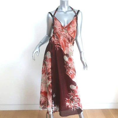 Jean Paul Gaultier Soleil Maxi Wrap Dress Koi Fish Print Mesh Size Medium - Image 1 of 4
