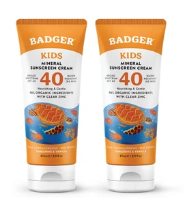 Badger Mineral Sunscreen For Kids | SPF 30 Zinc Sun Cream | Organic - Picture 1 of 5