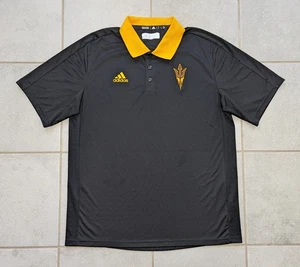 Camisa Polo Adidas Para Hombre Grande Arizona State Sun Devils Negra Amarilla ASU Strech - Imagen 1 de 4