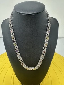 Elegant Ross Simons Sterling Silver Necklace Amethyst Garnet Peridot 39g 19 Inch - Picture 1 of 13
