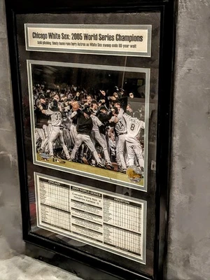Chicago White Sox 2005 Serie Mundial Campeones Retrato con Marco y la Lista Foto 1 de 2
