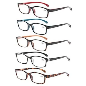 Reading Glasses 5 Pairs Quality Readers Spring Hinge 5 Pack Mix Color 1.0 x - Picture 1 of 8