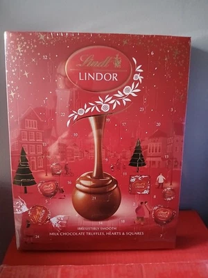 LINDT /LINDOR MILK CHOCOLATE TRUFFLES HEARTS & SQUARES ADVENT CALENDAR 235g  - Image 1 of 3